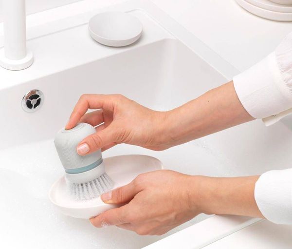 Βούρτσα Brabantia με δοσομετρητή υγρού SinkSide, ανοιχτό γκρι (302640)