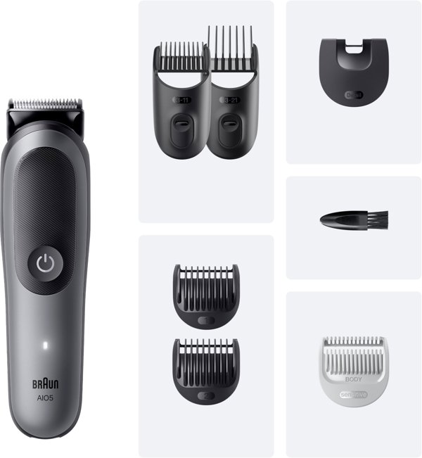 Braun 7-in-1 Grooming Kit | All-in-One Kit Series 5 AIO5520 | Cordless | Number of length steps 14 | Black