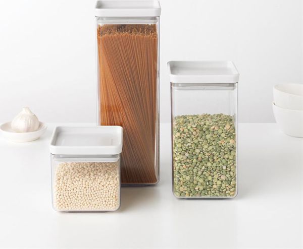 Τετράγωνο δοχείο Brabantia 1,6l Tasty+ ανοιχτό γκρι 122484