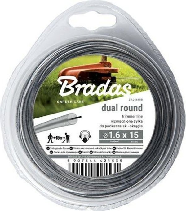 Bradas Ripper Dual Νήμα Κοπής Χορτοκοπτικού 3.0mm x 15m, Στρογγυλό, Δύο Συστατικών