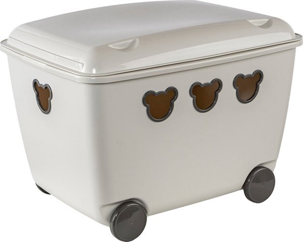 Branq Κουτί αποθήκευσης παιχνιδιών 55L Teddy λευκό