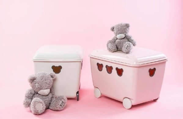 Branq Κουτί αποθήκευσης παιχνιδιών 55L Teddy λευκό