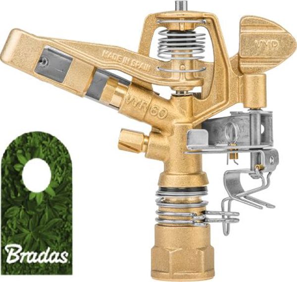 Bradas Παλμικός Περιστροφικός Ψεκαστήρας 360°, Ρυθμιζόμενος από Ορείχαλκο, 3/4", Εμβέλεια 35m