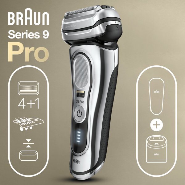 BRAUN Series 9 Pro 81747620 ξυριστική μηχανή Ξυριστική μηχανή με φύλλο Κοπτικό Χρώμιο