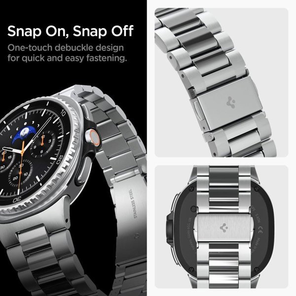 Spigen Modern Fit Band Μπρασελέ για Samsung Galaxy Watch 8 / Classic 40/44/46mm, Ασημί