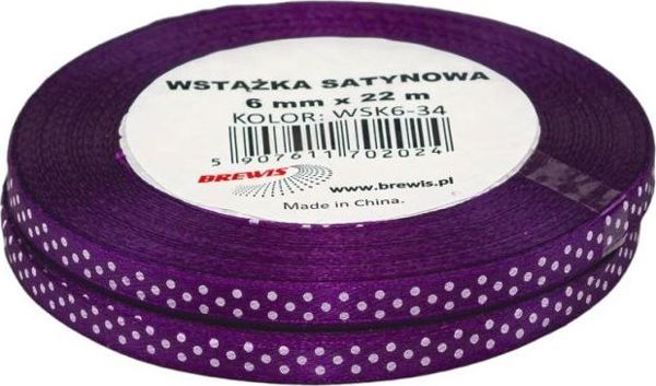 Brewis Σατέν Κορδέλα Με Πουά 6mm, WSK6-34, 1τμχ