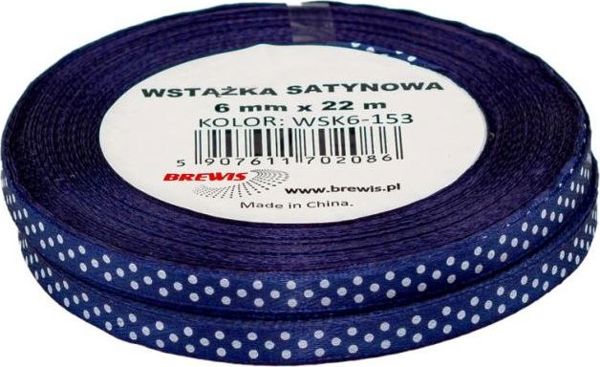 BREWIS Σατέν Κορδέλα με Πουά, 6mm, WSK6-153, Πολύχρωμη