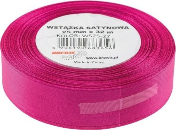 Σατέν Κορδέλα Brewis 25mm/32mm, Χρώμα Φούξια, 8131193