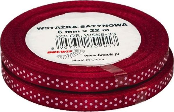 Brewis Σατέν Κορδέλα Με Πουά 6mm, WSK6-33