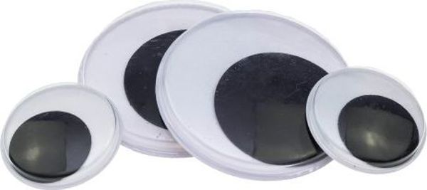 Brewis Κινούμενα Μάτια Χειροτεχνίας RO27, 30mm & 50mm, Αυτοκόλλητα, 1 Σετ