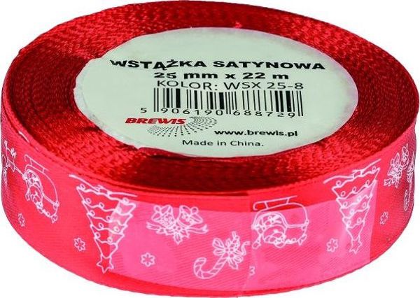 BREWIS BREWIS Χριστουγεννιάτικη σατέν κορδέλα 25mm x 22m χρώμα 8 Brewis 8131165 5906190688729