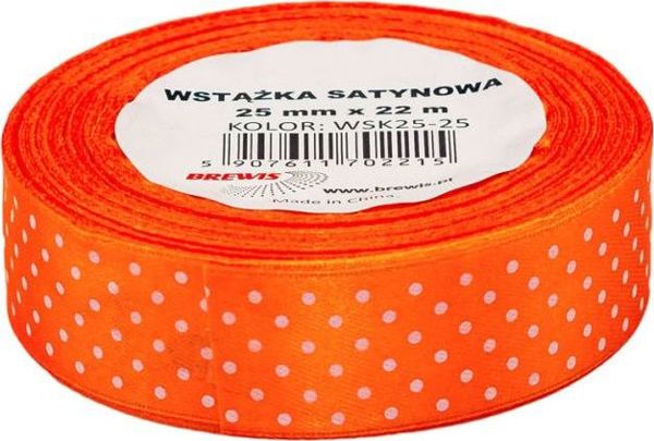 Σατέν Κορδέλα Brewis Με Πουά 25mm, WSK25-25