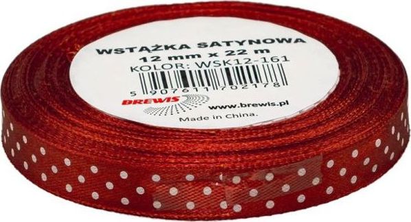 Σατέν Κορδέλα Brewis Με Πουά, 12mm x 22m, Χρώμα 161