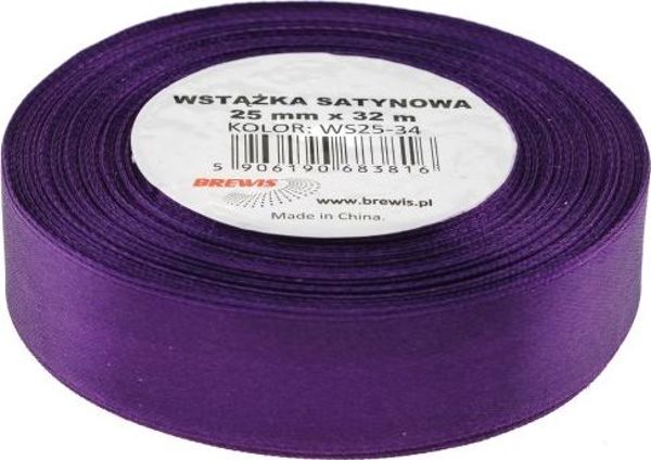 Σατέν Κορδέλα Brewis 25mm/32mm, Χρώμα Μωβ (Νο 34)
