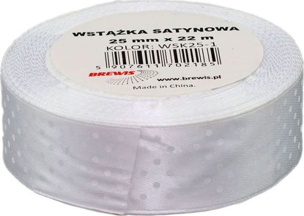 BREWIS Σατέν κορδέλα BREWIS dots 25mm WSK25-1 Brewis
