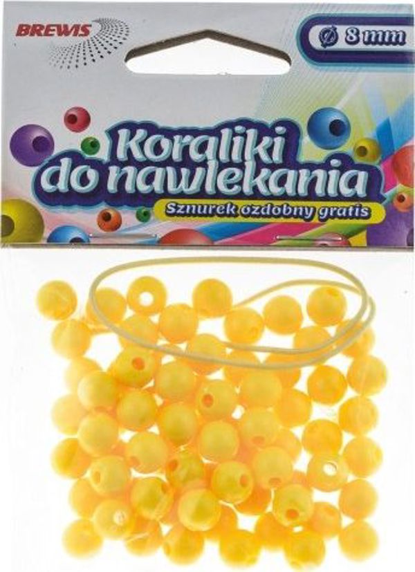 Brewis Χάντρες Για Κολιέ K8-2, 8mm, Κίτρινο Χρώμα