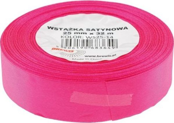 Σατέν Κορδέλα Brewis, 25mm/32mm, Χρώμα Fluo Pink, 8131184