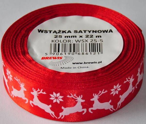BREWIS BREWIS Χριστουγεννιάτικη σατέν κορδέλα 25mm x 22m χρώμα 5 Brewis 8131159 5906190686121