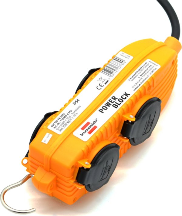 Πολύπριζο Brennenstuhl Powerblock IP54 για κατασκευαστική χρήση 10m 4x230V/16A H07RN-F 3G1,5 1169604010