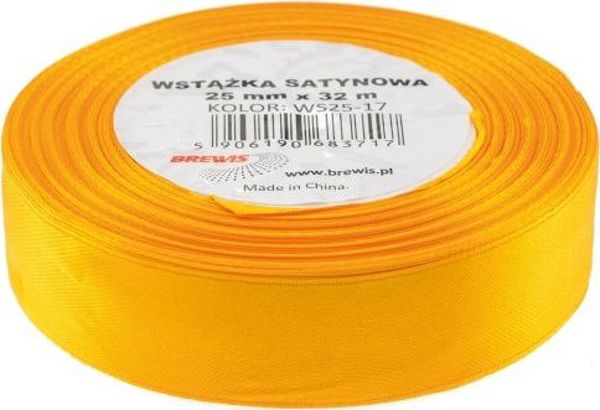 Σατέν Κορδέλα Brewis 25mm/32mm, Χρώμα Πορτοκαλί, Νο 17