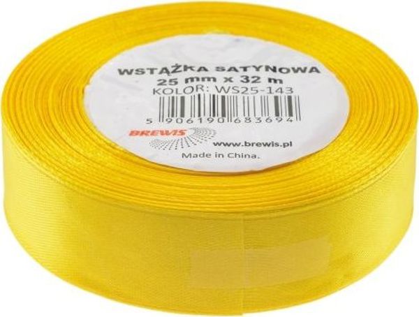 Σατέν Κορδέλα Brewis 25mm/32mm, Χρώμα 143 Κίτρινο
