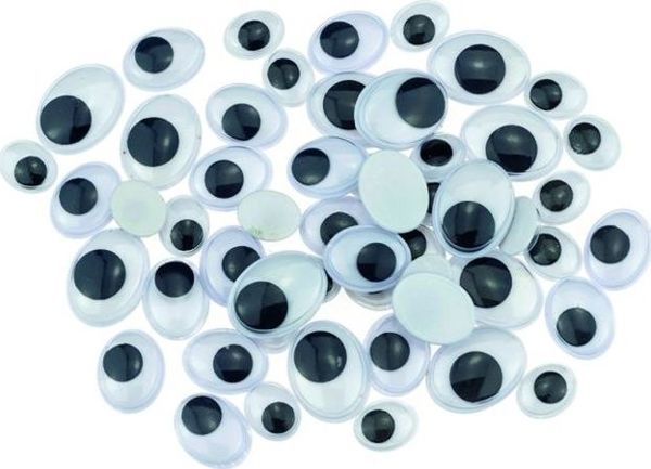 BREWIS Κινούμενα Μάτια Αυτοκόλλητα, Οβάλ, 10mm-13mm, 54τμχ.