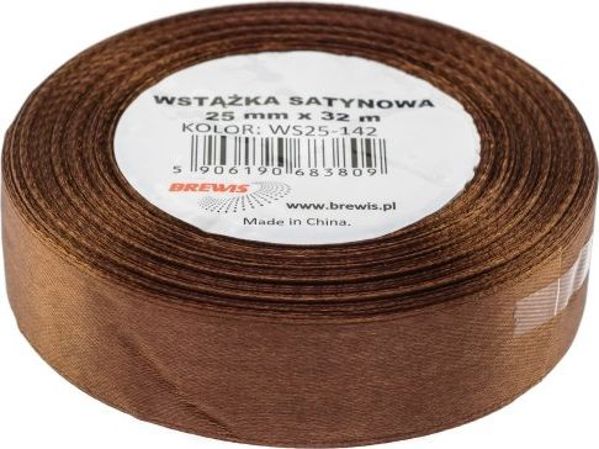 BREWIS Σατέν Κορδέλα 25mm/32mm, Καφέ (Χρώμα 142)