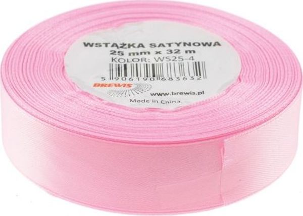 Σατέν Κορδέλα Brewis 25mm/32mm, Χρώμα Ανοιχτό Ροζ