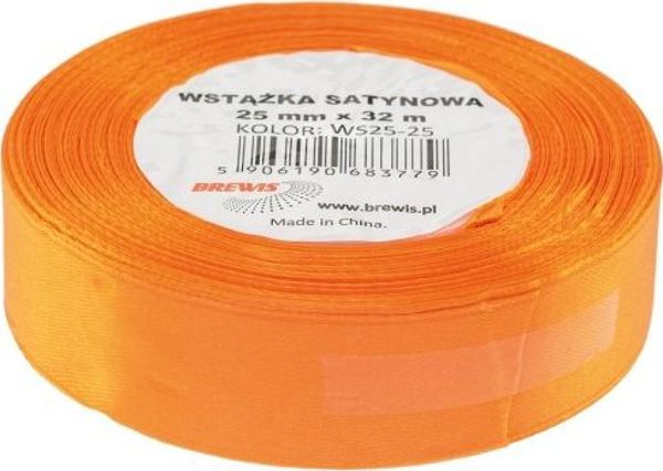BREWIS Σατέν Κορδέλα 25mm/32mm, Σκούρο Πορτοκαλί, Ύφασμα Υψηλής Ποιότητας