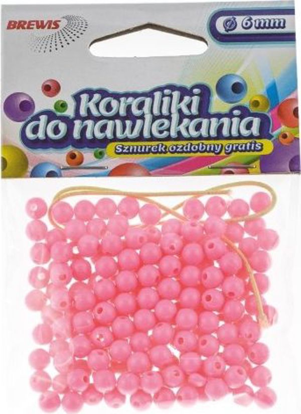 Χάντρες Για Κολιέ Brewis K6-5, 6mm, Ροζ