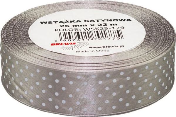 Σατέν Κορδέλα Brewis Με Πουά 25mm WSK25-179, Μήκος 25mm
