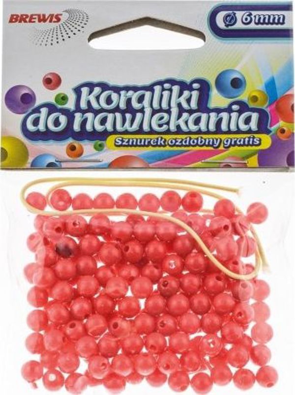 Χάντρες για κολιέ BREWIS 6mm K6-9 κόκκινο Brewis