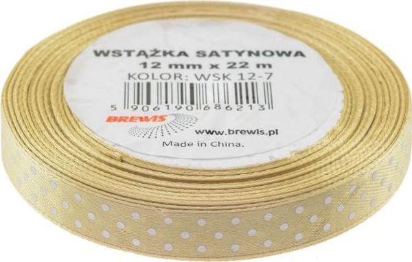 Σατέν Κορδέλα BREWIS με Κουκκίδες, 12mm x 22m, Χρώμα 7