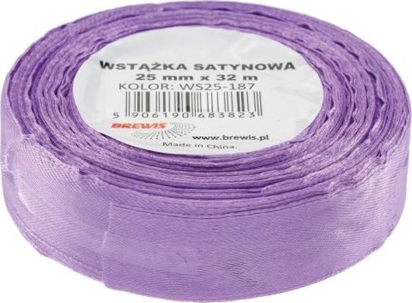 Σατέν Κορδέλα Brewis 25mm/32mm, Χρώμα Μωβ (187)
