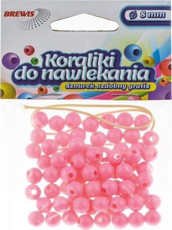 Brewis Χάντρες Για Κολιέ K8-5, 8mm, Ροζ