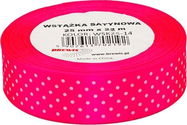 Σατέν Κορδέλα Brewis Dots 25mm, Μοτίβο με Κουκκίδες, WSK25-14