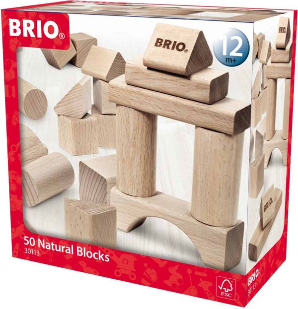 Brio Σετ Τουβλακιών Φυσικού Ξύλου (30113)