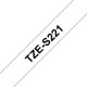 Brother | TZe-S221 Strong Adhesive Laminated Tape | Juodas on Baltas | TZe | 8 m | 9 cm