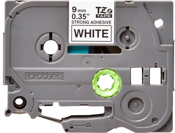Brother | TZe-S221 Strong Adhesive Laminated Tape | Juodas on Baltas | TZe | 8 m | 9 cm
