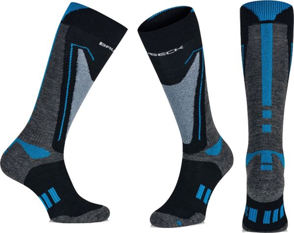 Κάλτσες ανδρικές Brubeck BSN002/M Snow Force Light γκρι/μπλε M/39-41