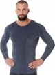 Brubeck LS11600 Ανδρική μπλούζα με μακρύ μανίκι COMFORT WOOL σκούρο τζιν XL