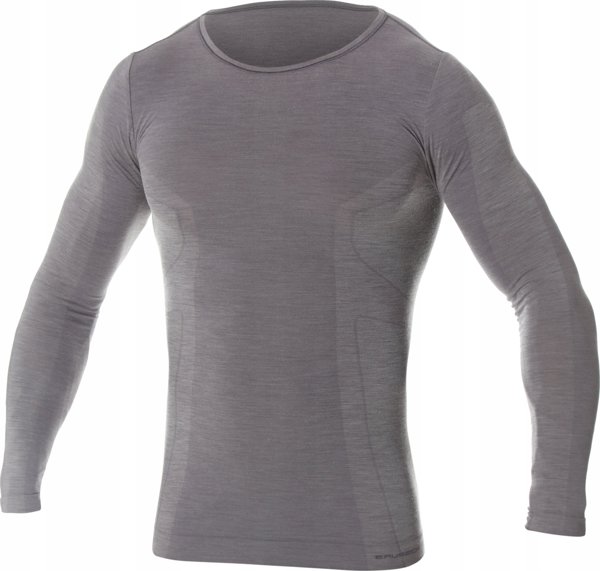 Brubeck LS11600 Ανδρική μπλούζα με μακριά μανίκια COMFORT WOOL σκούρο γκρι M