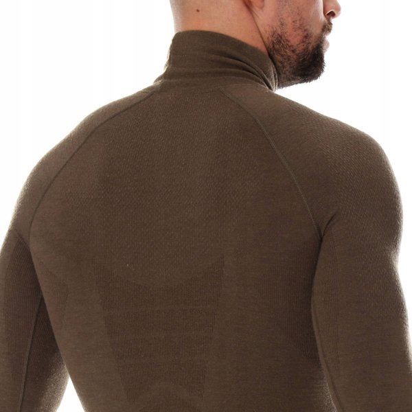 Brubeck LS14200 Ανδρική μπλούζα RANGER WOOL χακί L