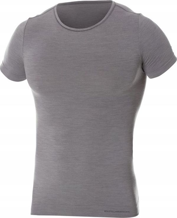 Brubeck SS11030 Ανδρικό μπλουζάκι με κοντό μανίκι COMFORT WOOL σκούρο γκρι M