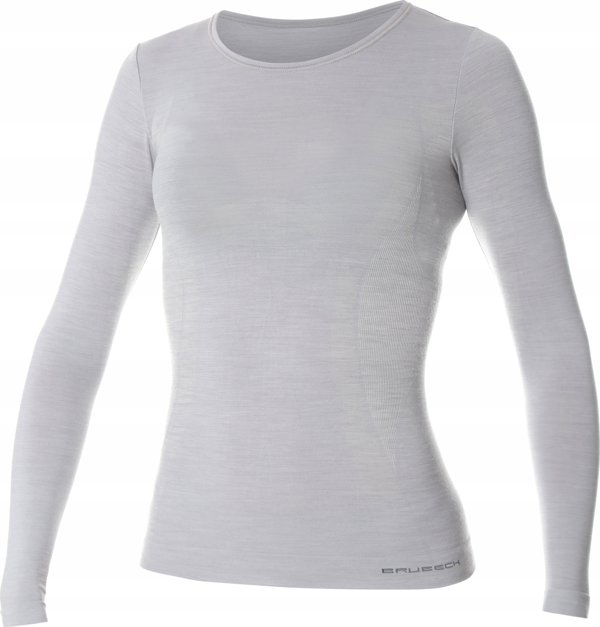 Μπλούζα γυναικεία Brubeck LS11610 με μακρύ μανίκι COMFORT WOOL γκρι XL