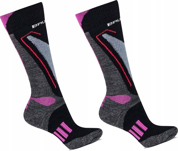 Κάλτσες γυναικείες Brubeck BSN002/W Snow Force Light γκρι/ροζ M/39-41