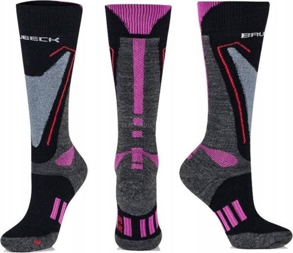 Κάλτσες γυναικείες Brubeck BSN002/W Snow Force Light γκρι/ροζ M/39-41
