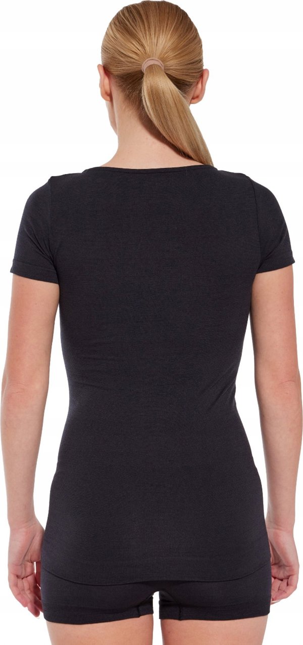 Brubeck SS1398W Γυναικεία μπλούζα με κοντό μανίκι COMFORT MERINO μαύρο XL