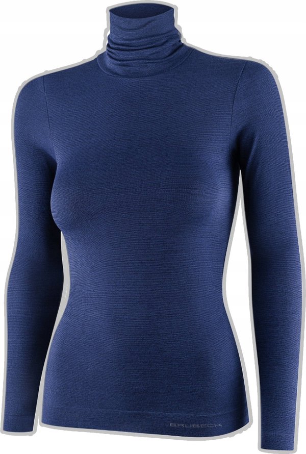 Μπλούζα γυναικεία με ζιβάγκο COMFORT MERINO μπλε S Brubeck LS1627W