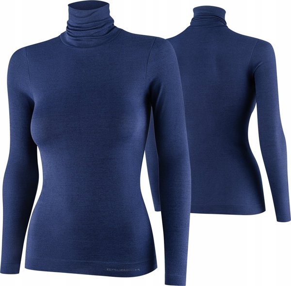 Μπλούζα γυναικεία με ζιβάγκο COMFORT MERINO μπλε S Brubeck LS1627W